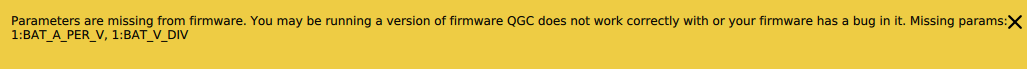 error battery missing parameters